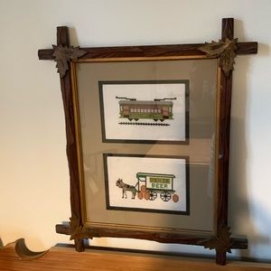 Antique Black Forest Framed needlework
